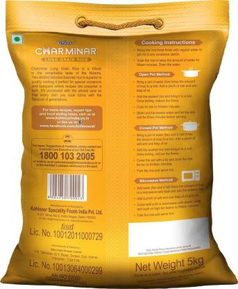 KOHINOOR Charminar Rice (Long Grain) (5 kg) - Image 2